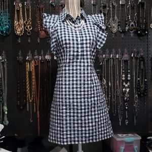 NWT Blue and White Cotton Gingham Dress